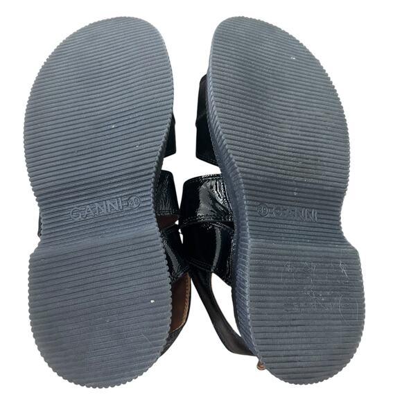 GANNI Chunky Patent Leather Sandals - Picture 8 of 9